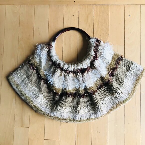 Hobo Hand Knitted Textured Boho Slouchy Bag - Picture 2 of 7